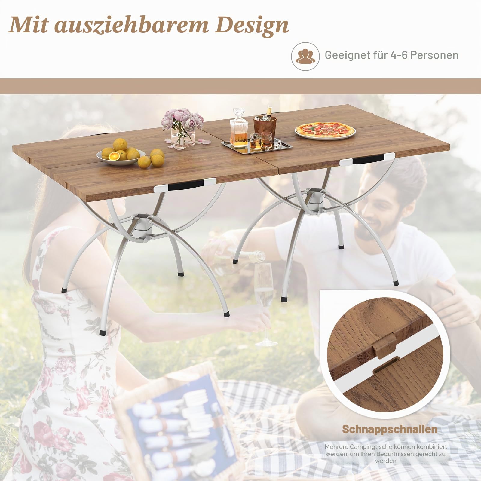 komfotteu-campingtisch-2-in-1-ausziehbar-120x60-cm-alu-holz image 4
