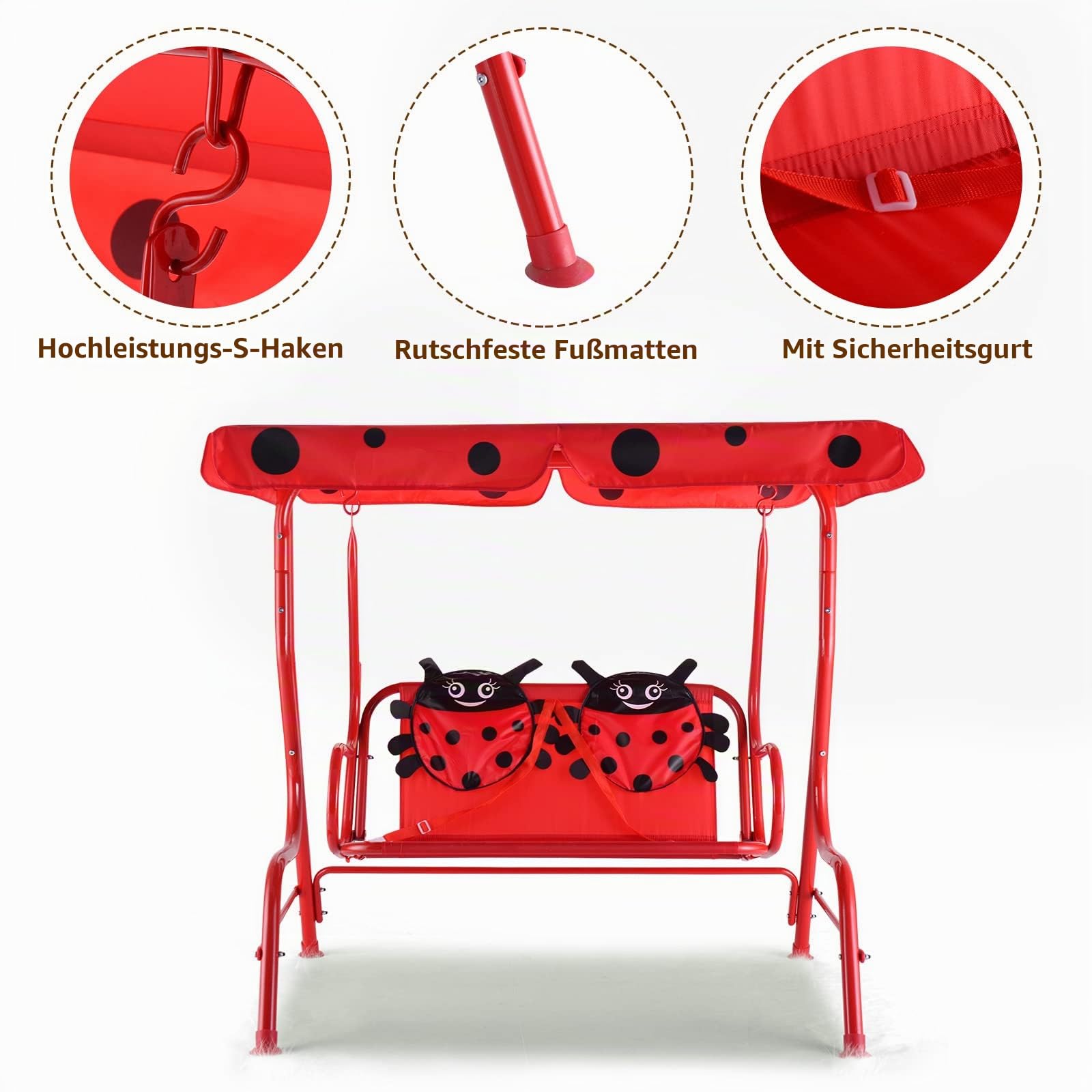 komfotteu-2-sitzer-hollywoodschaukel-kinderschaukel-mit-sonnendach-marienk-fer-r image 4