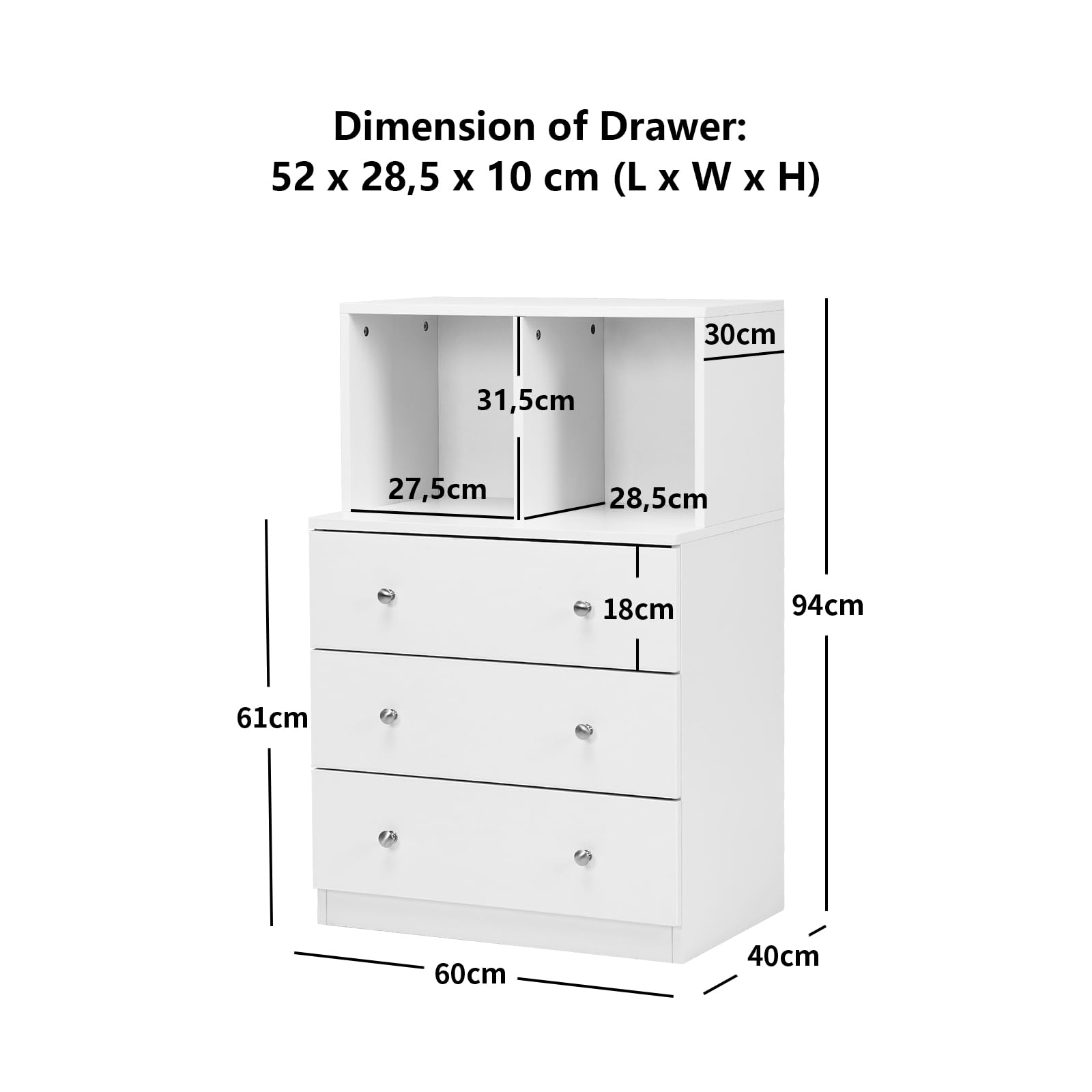 komfotteu-kommode-aus-holz-wei-60-x-40-x-94-cm-mit-3-schubladen-und-2-f-chern image 3