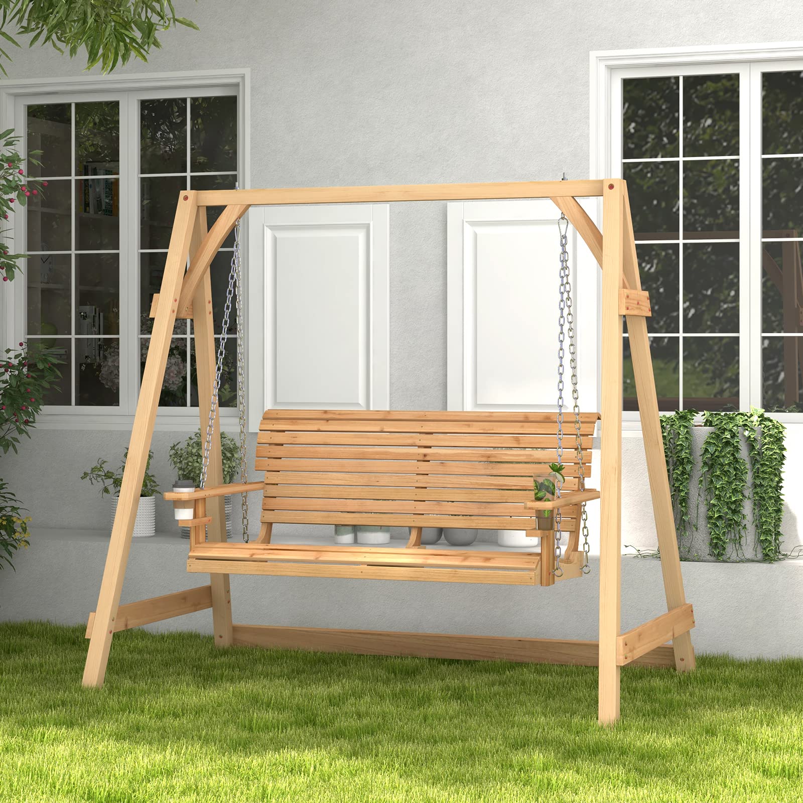 komfotteu-hollywoodschaukel-holz-2-sitzer-125x49-cm-bis-240-kg-natur image 7