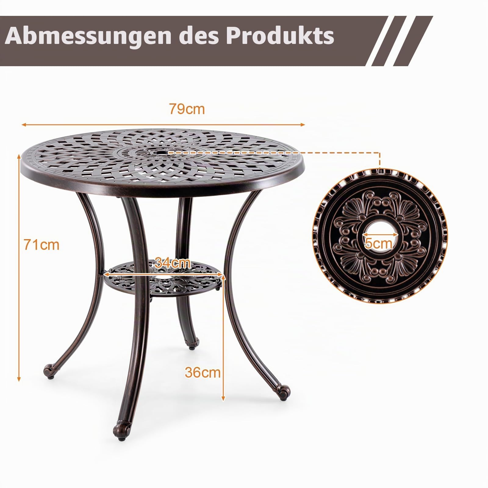 komfotteu-runder-gartentisch-aus-aluminiumguss-mit-schirmloch-79-cm image 3