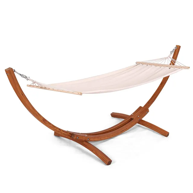 komfotteu-h-ngematte-mit-gestell-aus-holz-h-ngesessel-bis-120-kg-f-r-garten image 1