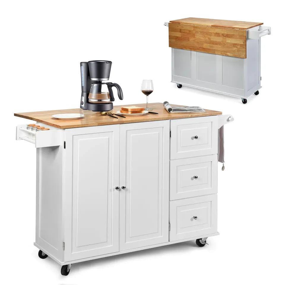komfotteu-k-cheninsel-mit-arbeitsplatte-k-chenwagen-holz-wei-136x76x91-cm image 1