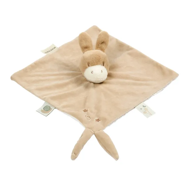 nattou-loulou-kuscheltuch-esel-28-x-28-cm-karamell image 1