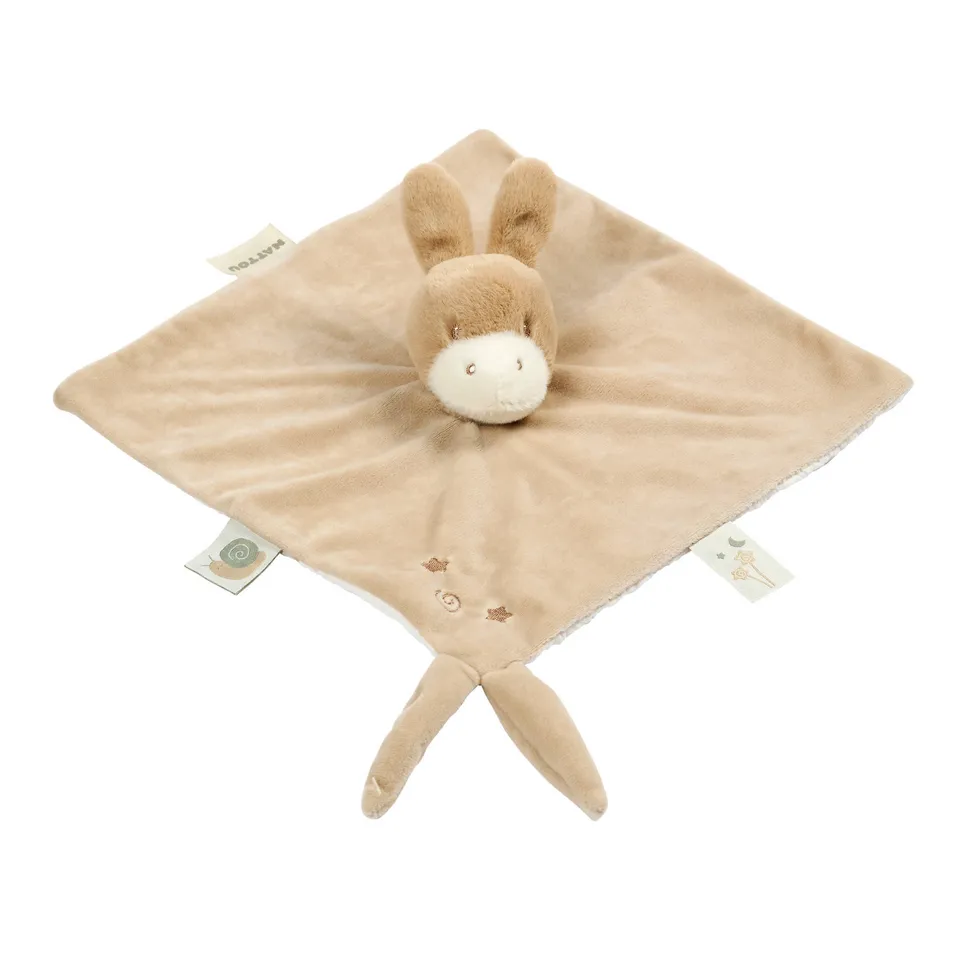 nattou-loulou-kuscheltuch-esel-28-x-28-cm-karamell image 1
