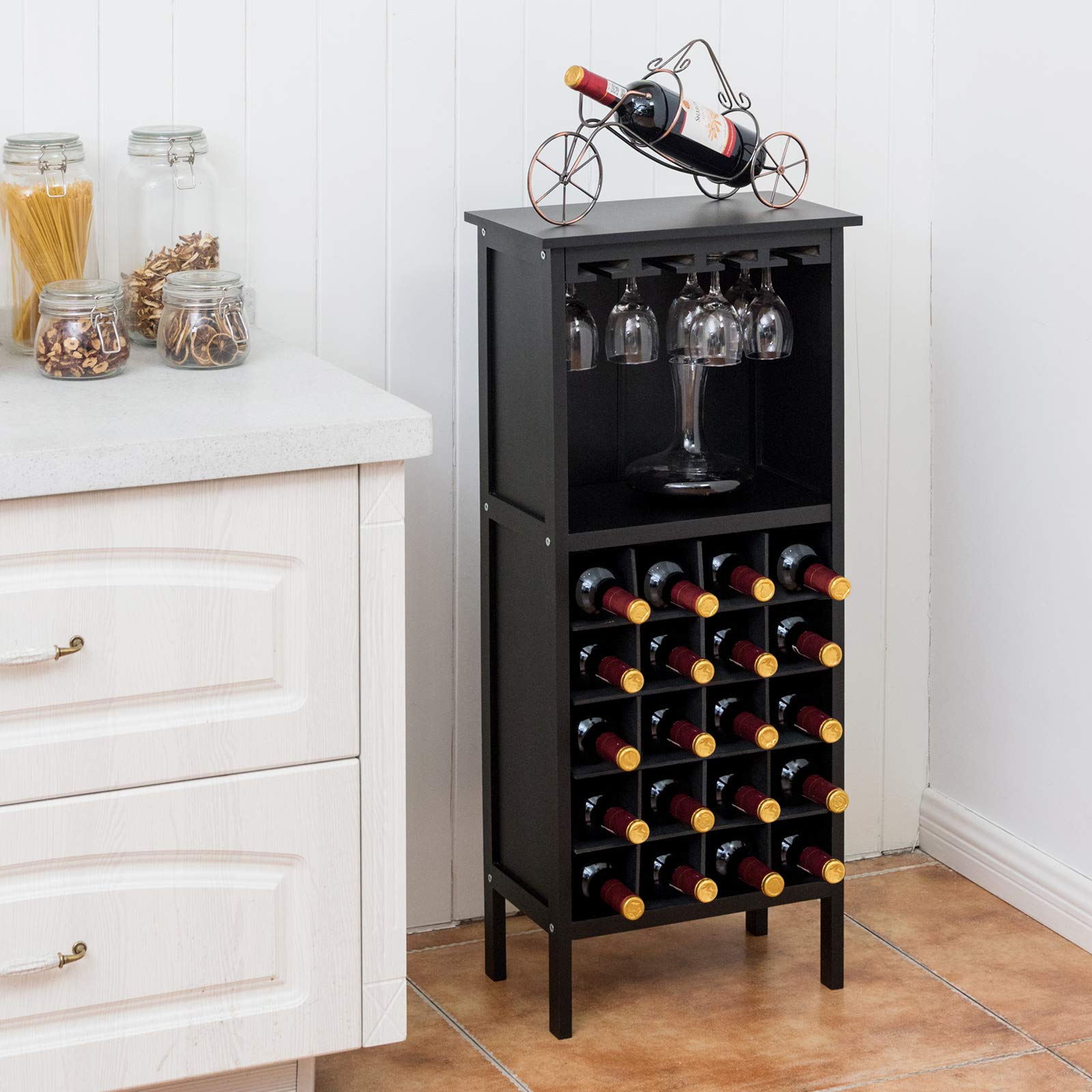 komfotteu-weinschrank-weinst-nder-f-r-20-flaschen-42-x-25-x-96-cm-schwarz image 2