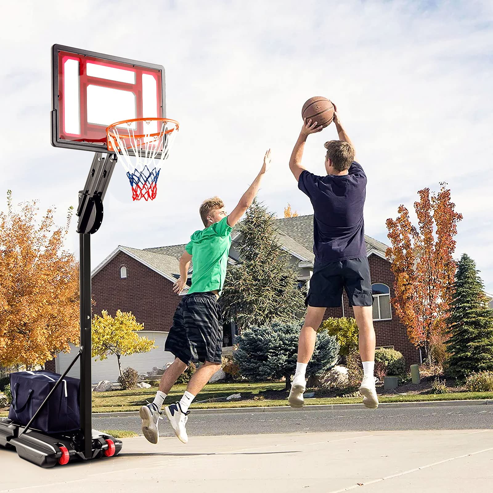 komfotteu-basketballkorb-mit-st-nder-h-henverstellbar-106-260-cm-mobil image 8