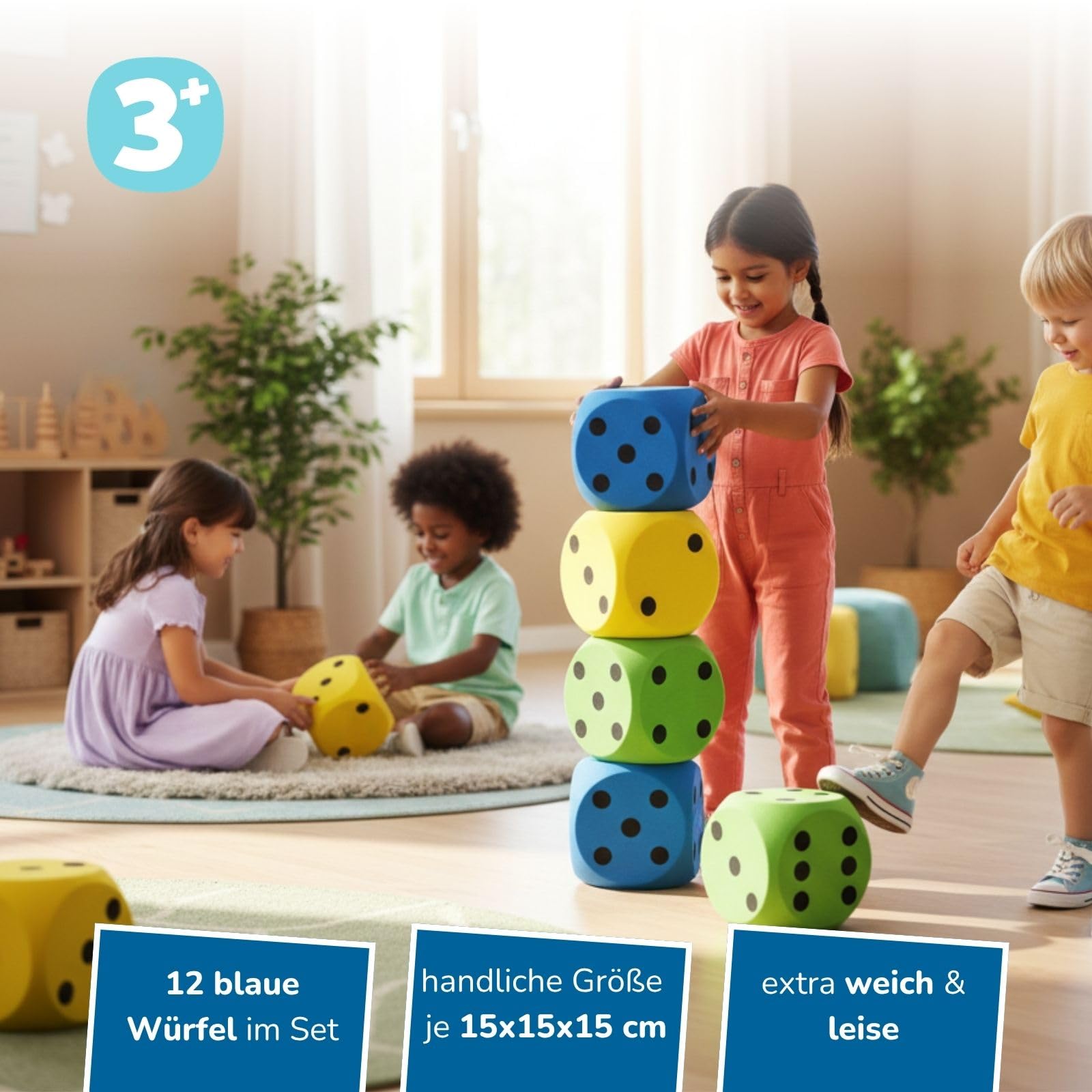 alldoro-xxl-schaumstoff-w-rfel-12er-set-15-cm-blau image 2