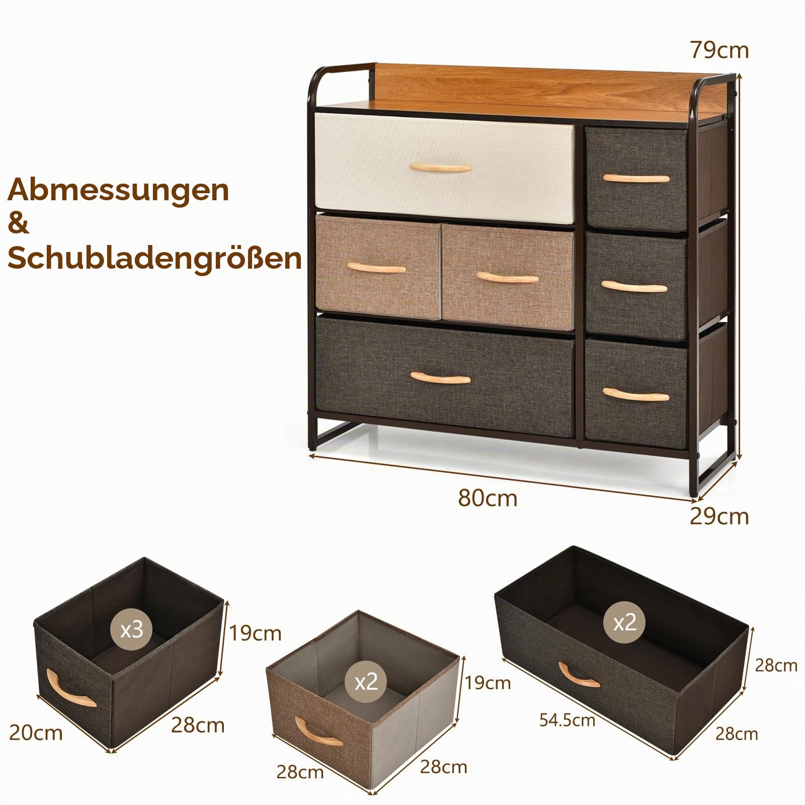 komfotteu-kommode-mit-7-stoffschubladen-80-x-29-x-79-cm image 3