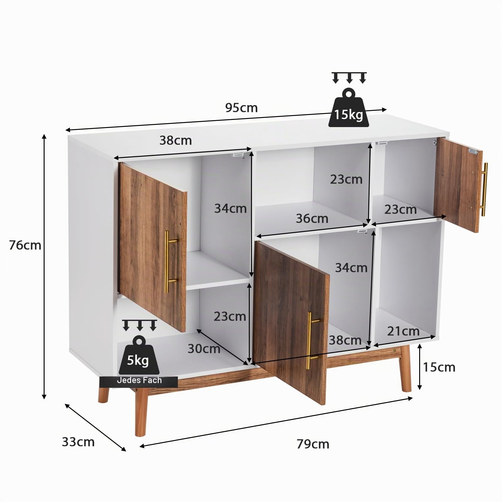 komfotteu-sideboard-holz-95x31x76-cm-wei-braun-6-f-cher image 3