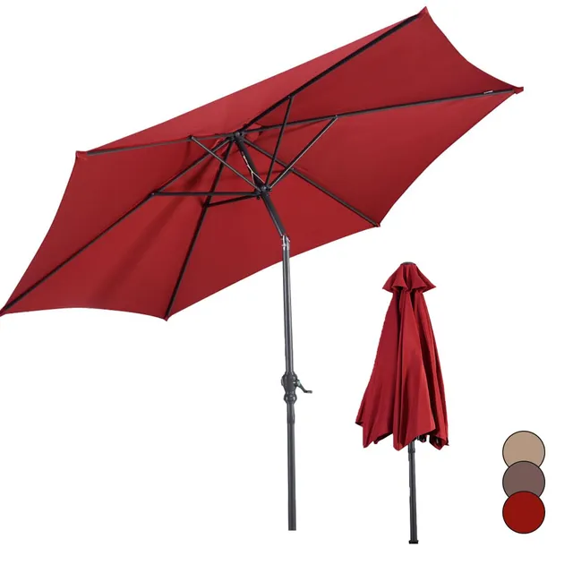 komfotteu-gartenschirm-270-cm-neigbar-mit-kurbel-uv-schutz image 1