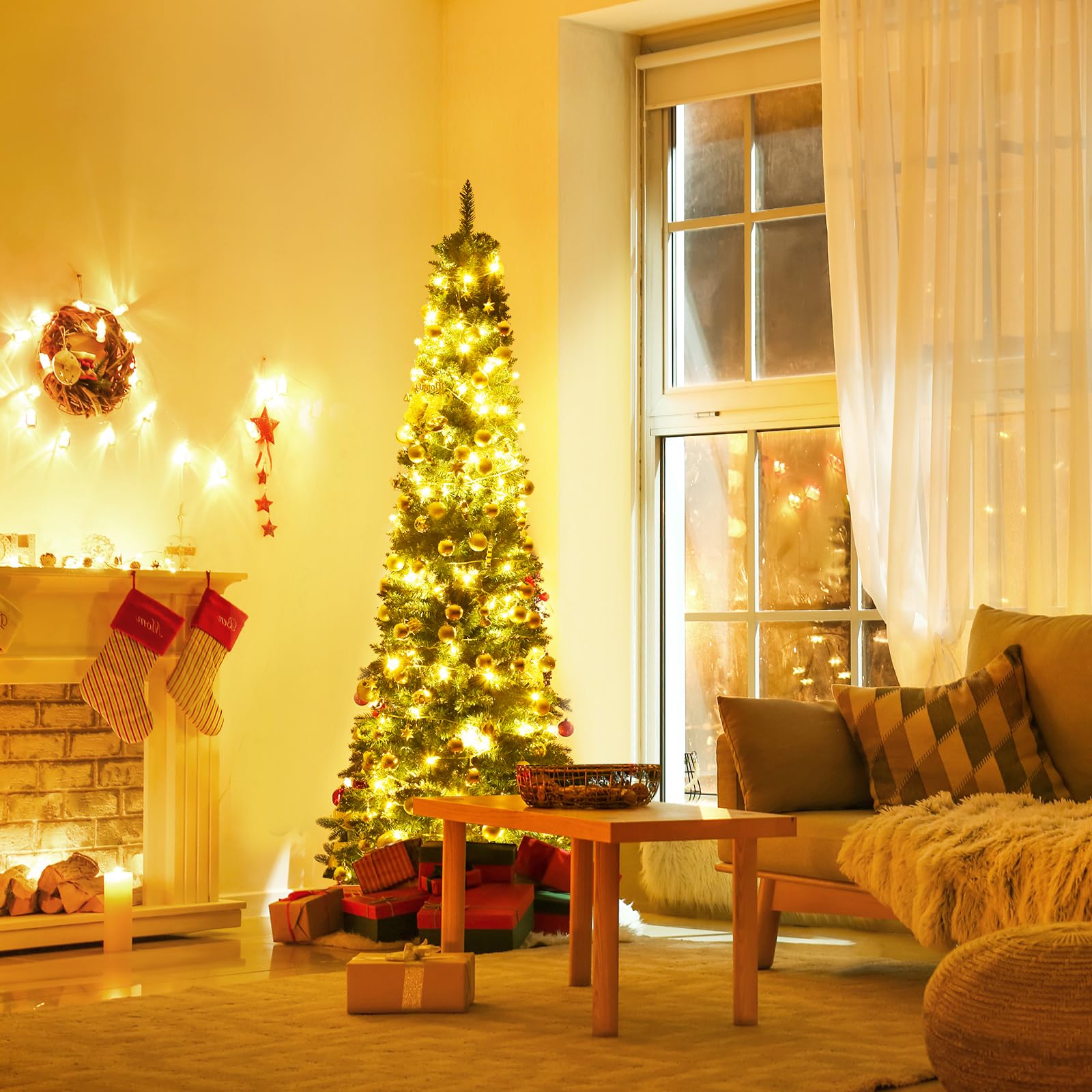 komfotteu-k-nstlicher-weihnachtsbaum-mit-metallst-nder-700-spitzen image 2