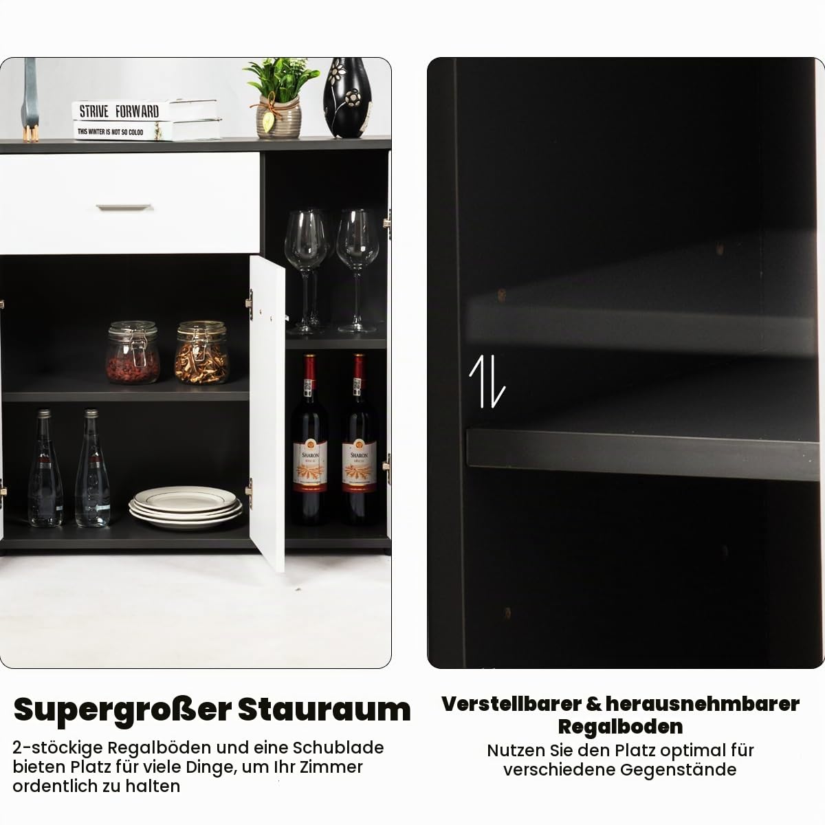 komfotteu-sideboard-kommode-wei-88x40x80-cm-mit-schublade image 5