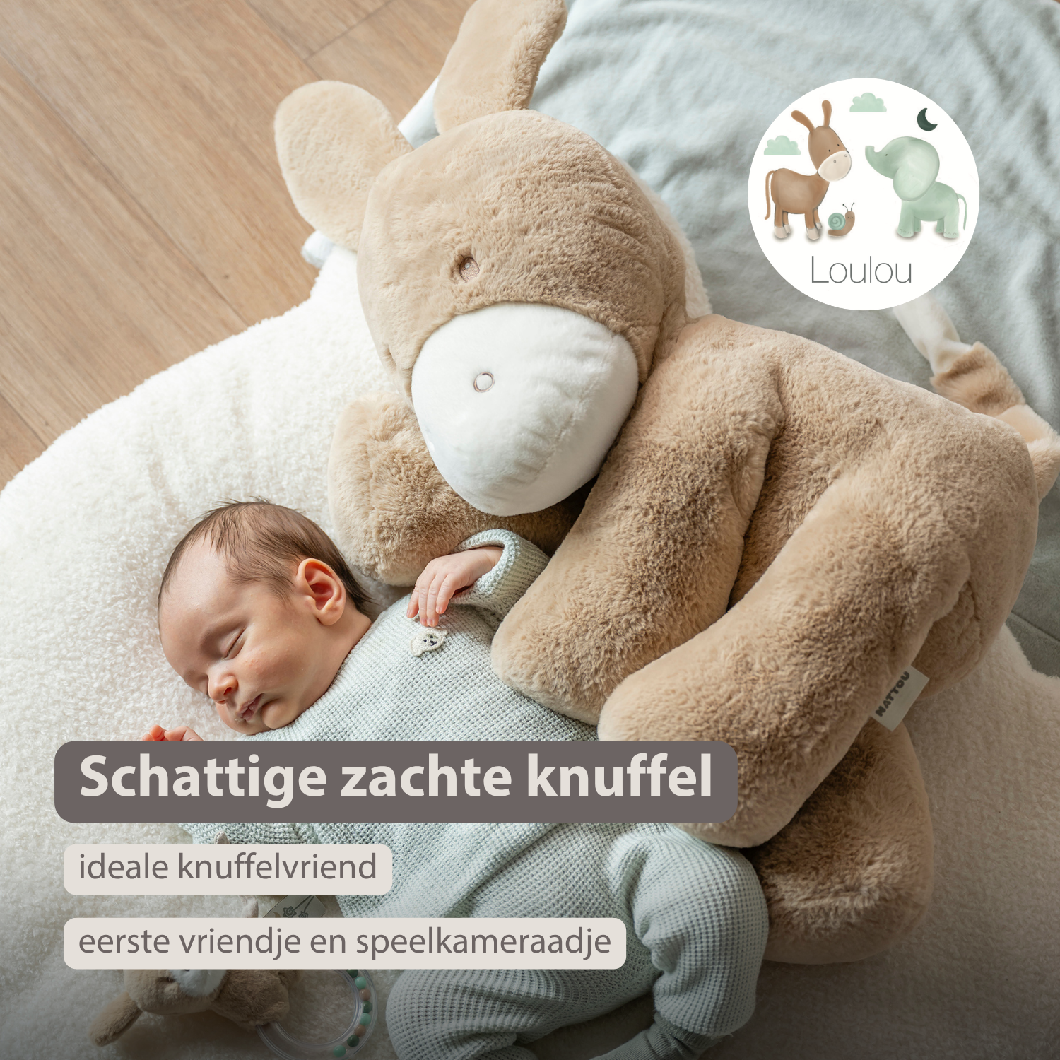 nattou-loulou-kuscheltier-esel-maxi-60-cm-karamell image 8