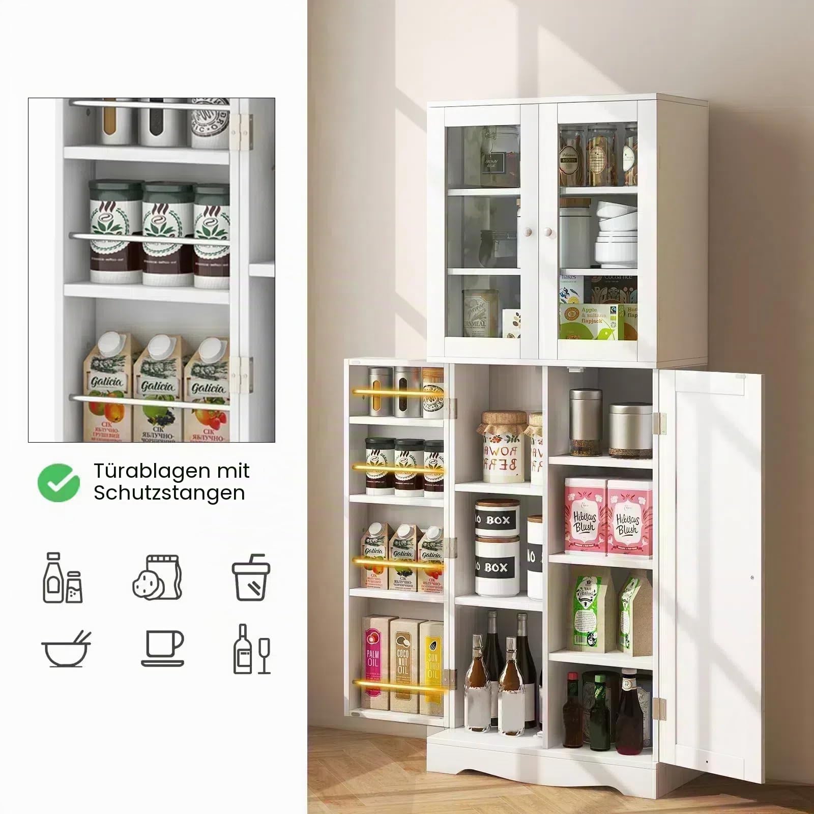 komfotteu-hochschrank-vitrinenschrank-wei-60x31-5x161-5-cm-mit-glast-r image 4