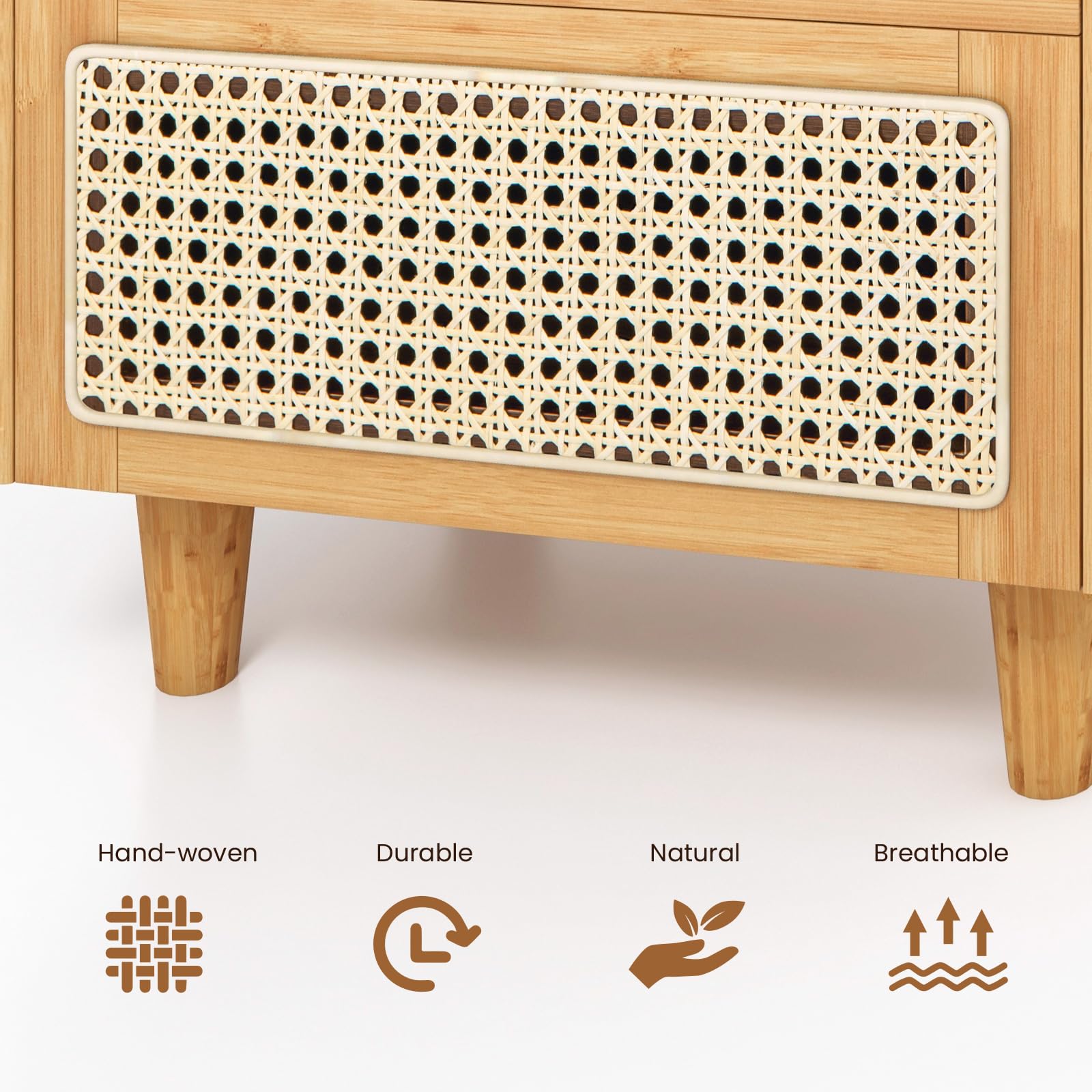 komfotteu-nachttisch-rattan-bambus-mit-schublade-glasplatte-43x35x50-cm-natur image 4