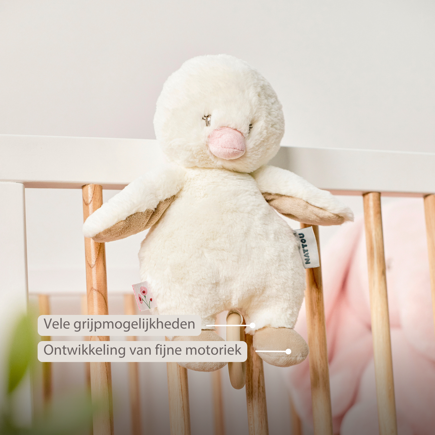 nattou-fanfan-musik-kuscheltier-ente-30-cm-offwhite image 3