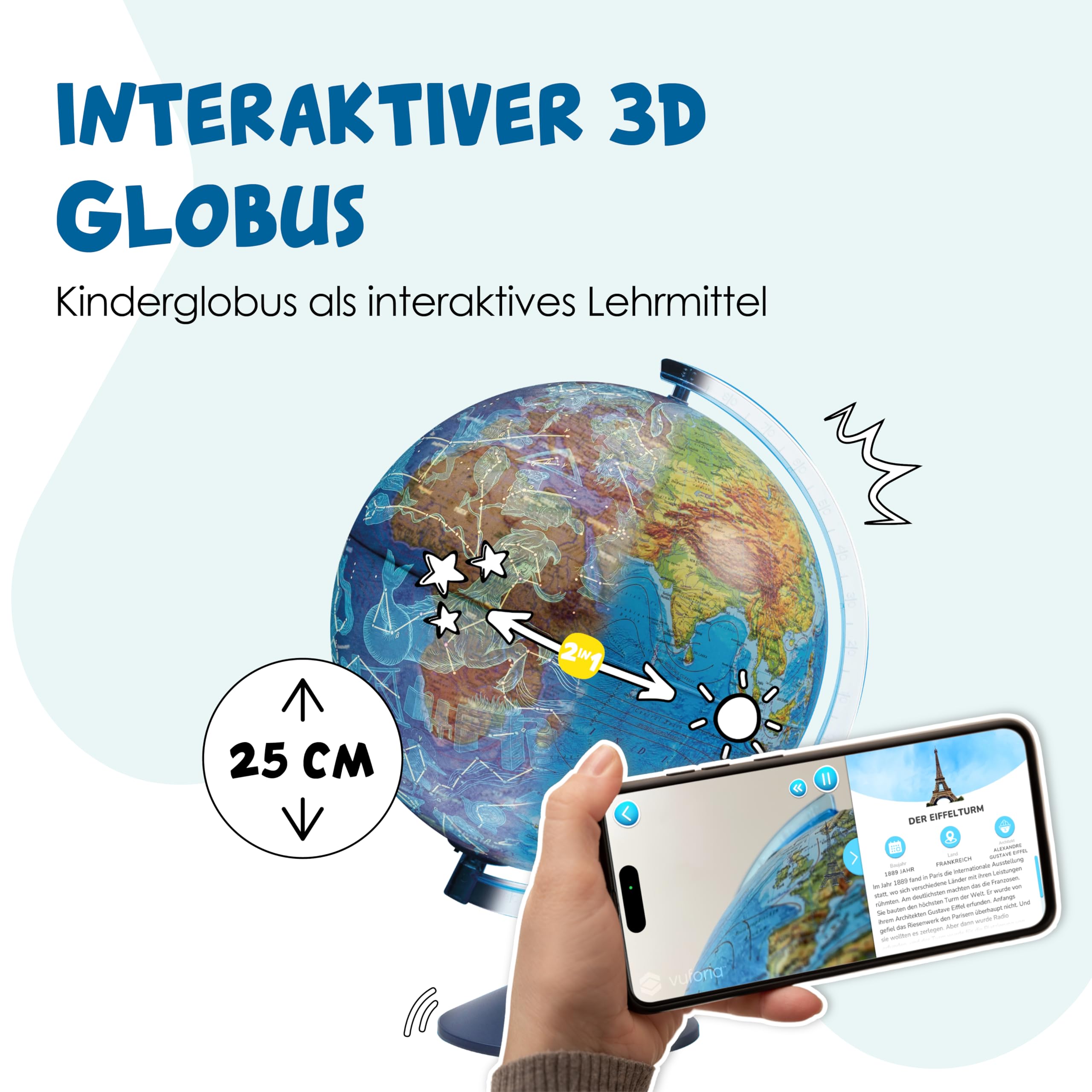 alldoro-3d-lexi-globus-2-0-led-leuchtglobus-25-cm-mit-app-und-ar image 2