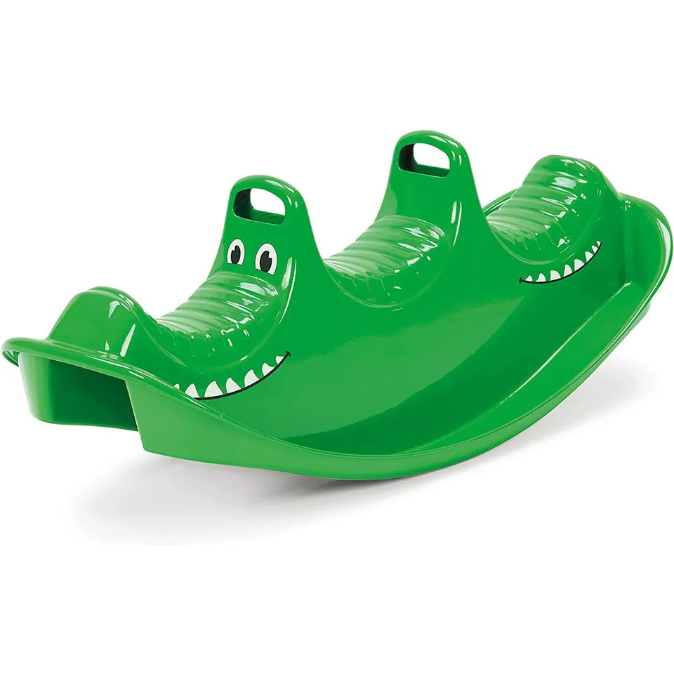 dantoy-schaukelpferd-wippe-krokodil-3-sitzer-gr-n-1-5-jahre image 1