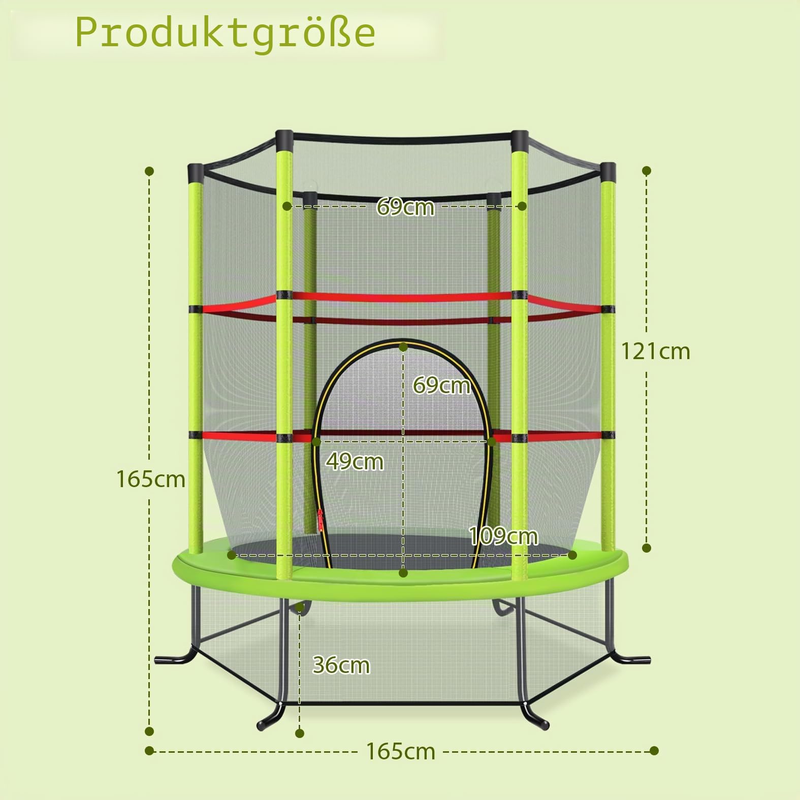 komfotteu-kindertrampolin-165-cm-mit-sicherheitsnetz-bis-135-kg image 6