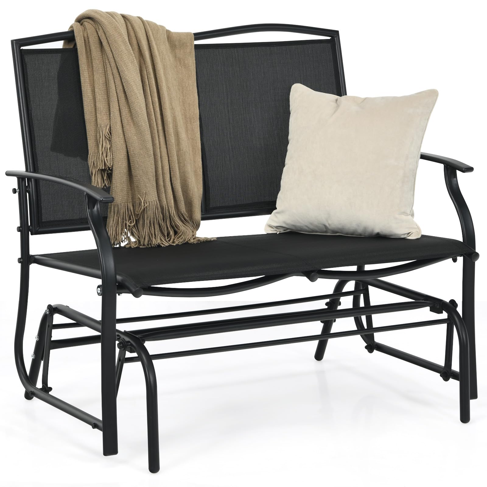 komfotteu-schaukelbank-2-sitzer-textilene-schwarz-105x71-5x93-cm-bis-180-kg image 7