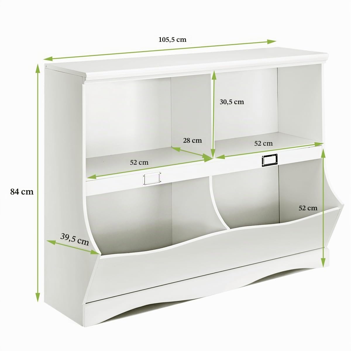 komfotteu-kinder-b-cherregal-gro-holz-spielzeugregal-105-5x39-5x84-cm-wei image 3