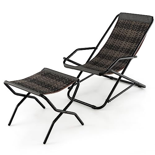 komfotteu-klappbares-rattan-strand-schaukelliege-set-mit-fu-ablage-grau image 8