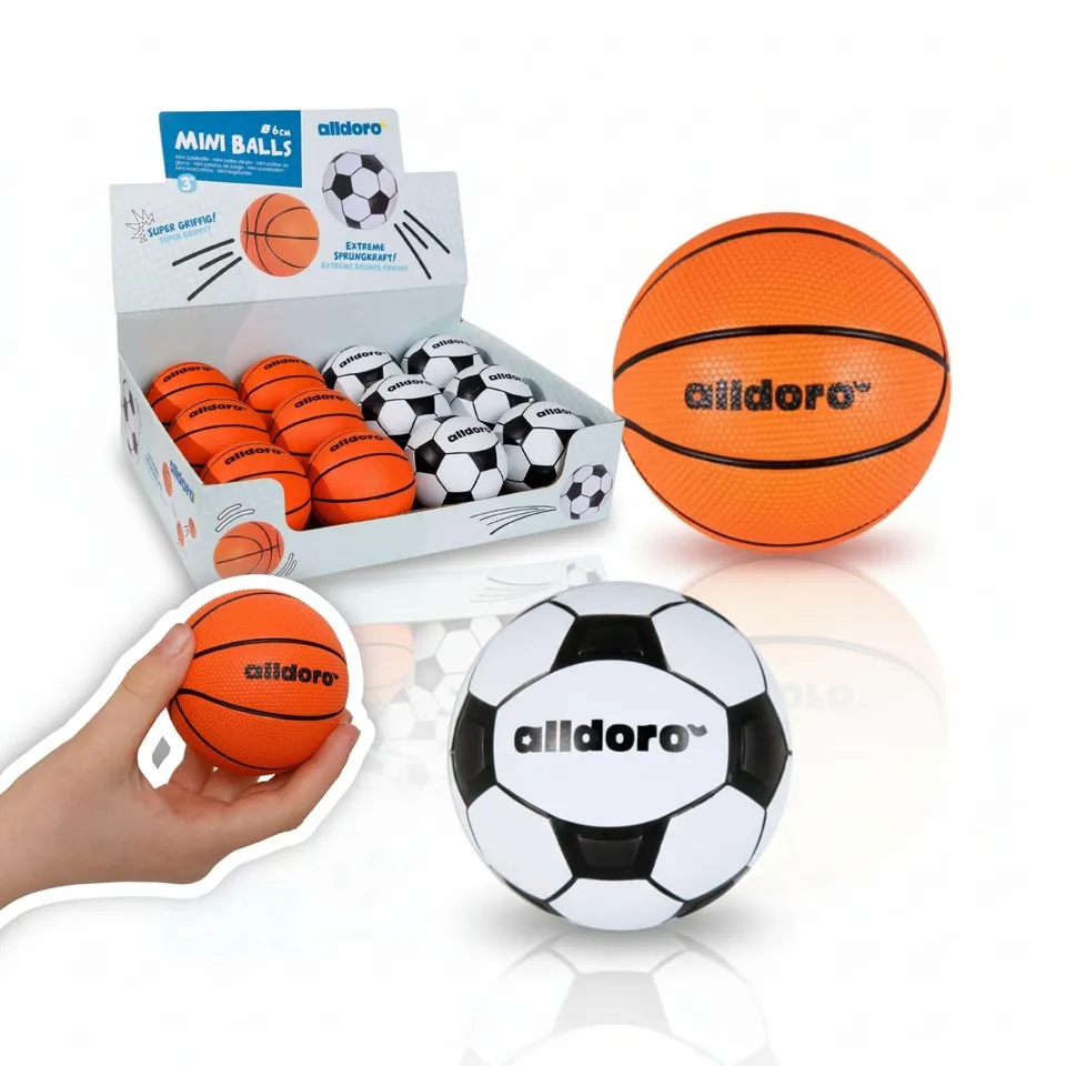 alldoro-mini-spielb-lle-12er-set-6-cm-fu-ball-basketball-gummi image 1