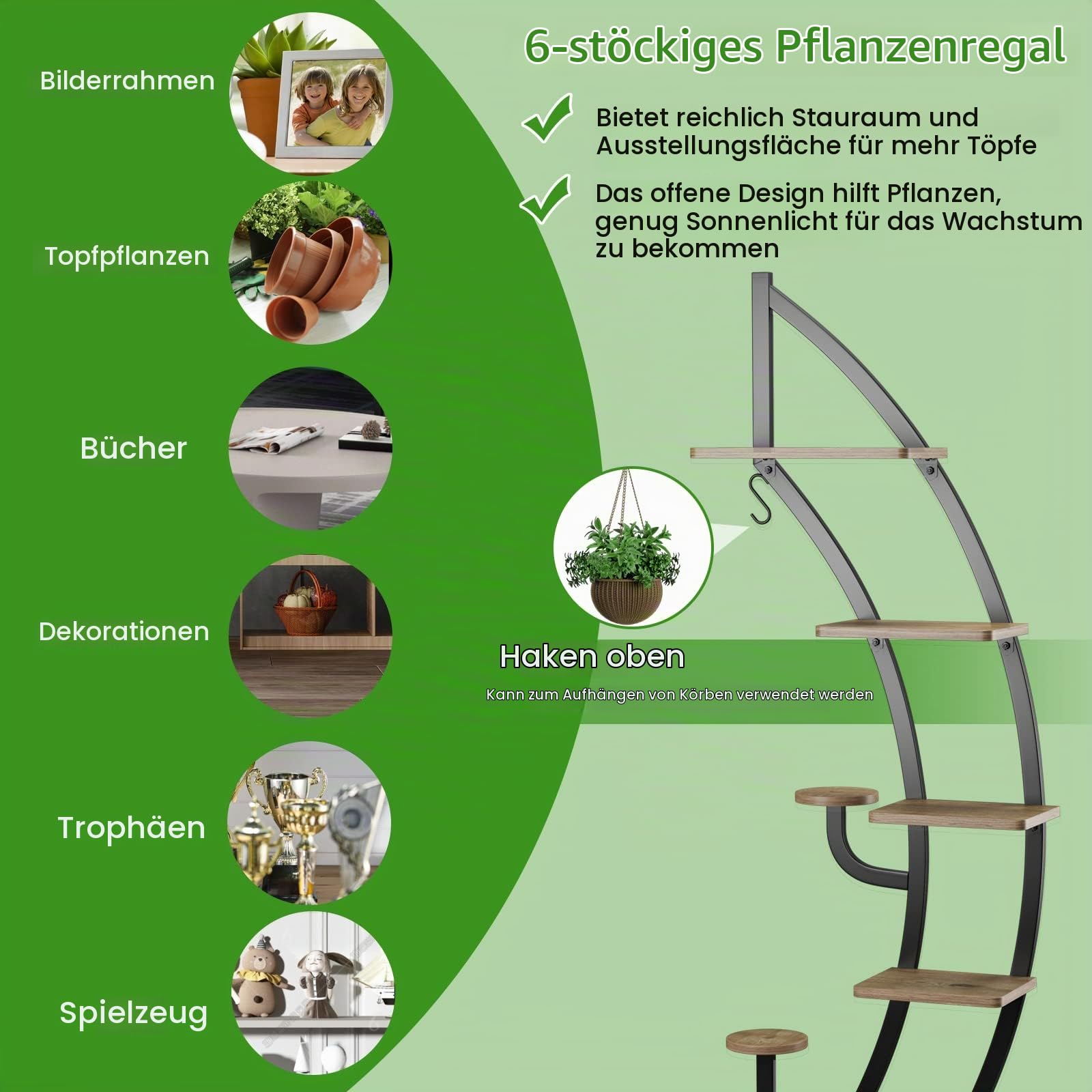 komfotteu-pflanzenst-nder-5-stufig-metall-mit-7-ablagen-und-haken-schwarz-2-st-c image 4
