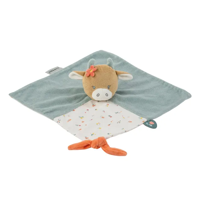 nattou-mila-lana-zo-schnuffeltuch-kuh-mila-doudou-mit-schnullerhalter image 1