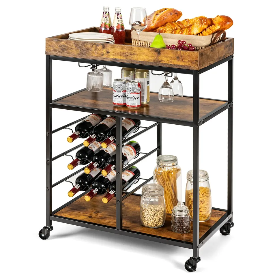 komfotteu-servierwagen-mit-weinregal-und-glashalter-k-chenwagen-71x44x93-5cm-vin image 1