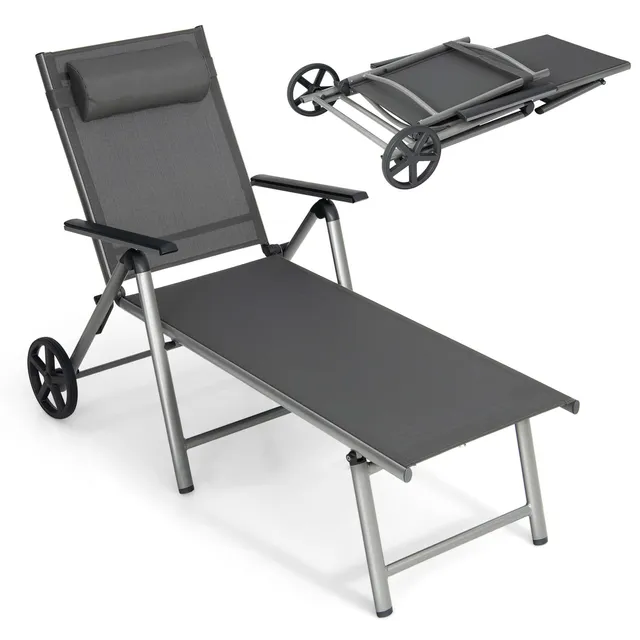 komfotteu-gartenliege-mit-rollen-aluminium-7-fach-verstellbar image 1