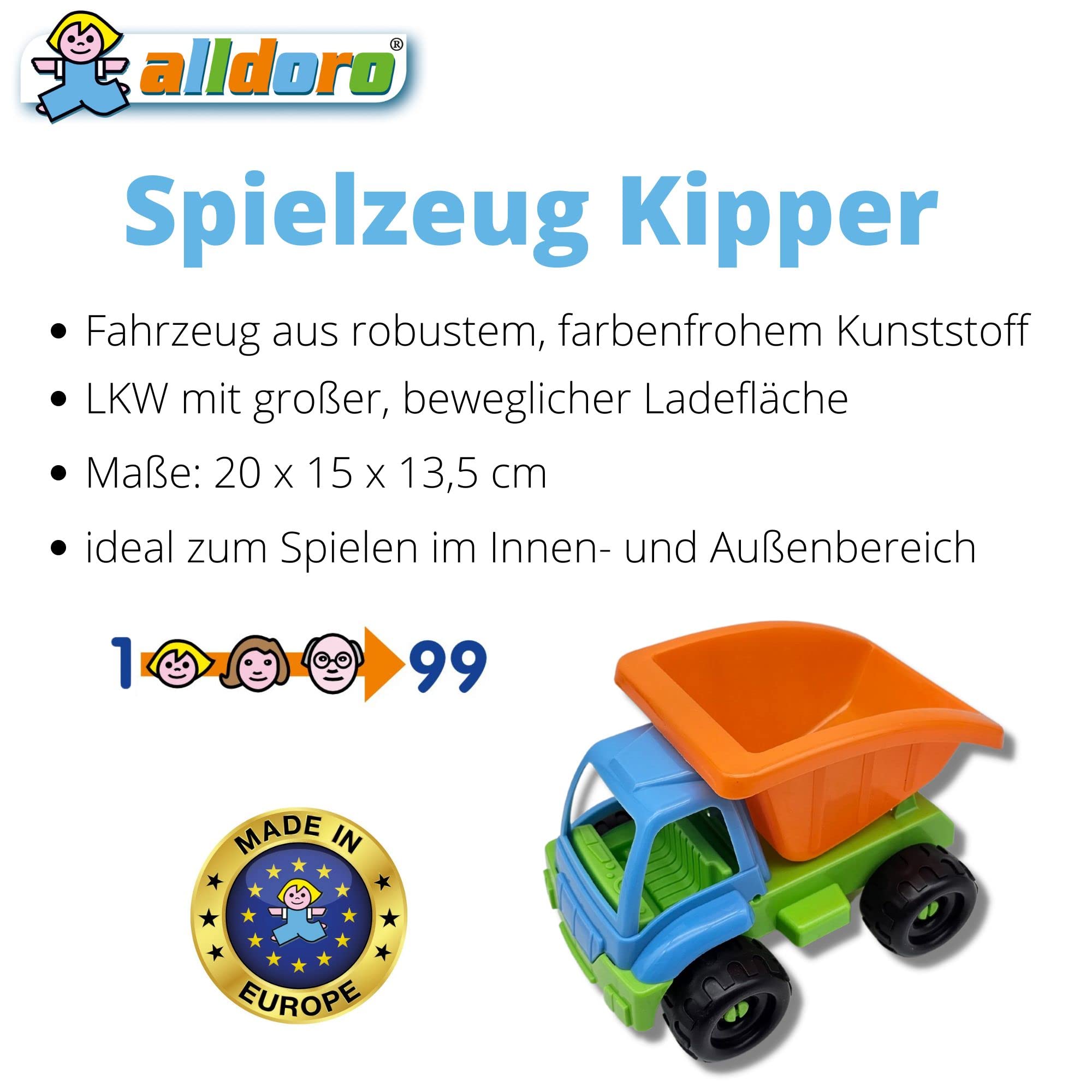 alldoro-60047-spielzeug-lkw-mit-kippmulde-kunststoff-bunt-20x15x13-5-cm image 4