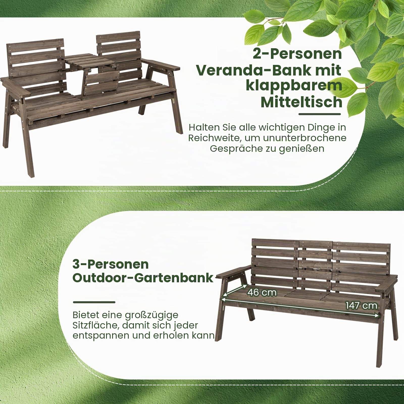 komfotteu-gartenbank-aus-tannenholz-mit-klapptisch-kaffee image 4