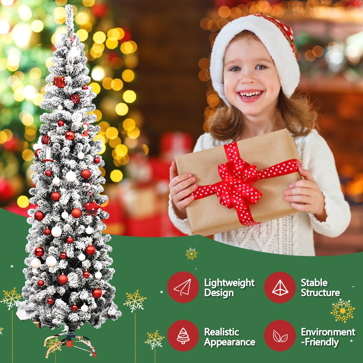 komfotteu-k-nstlicher-weihnachtsbaum-schneebedeckt-faltbar-227-cm image 5