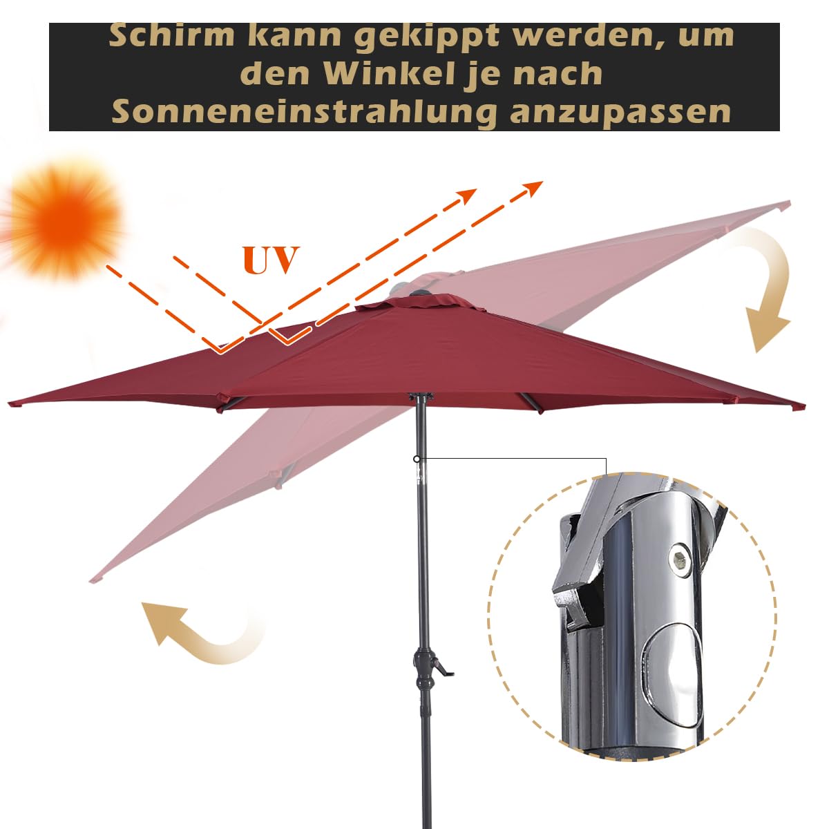komfotteu-gartenschirm-270-cm-neigbar-mit-kurbel-uv-schutz image 2