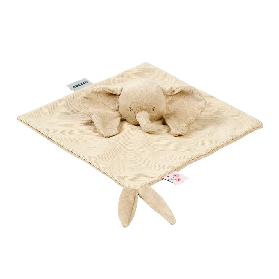 nattou-fanfan-baby-kuscheldecke-doudou-elefant-27-x-27-cm-sand image 1