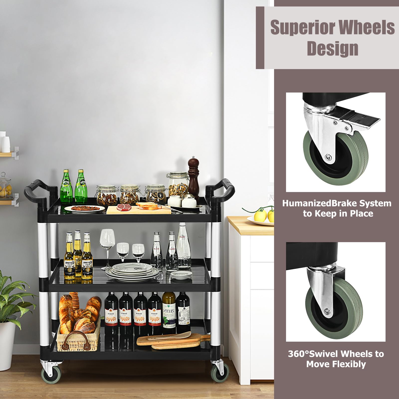 komfotteu-servierwagen-3-ebenen-mit-r-dern-103x49x98cm-schwarz image 6