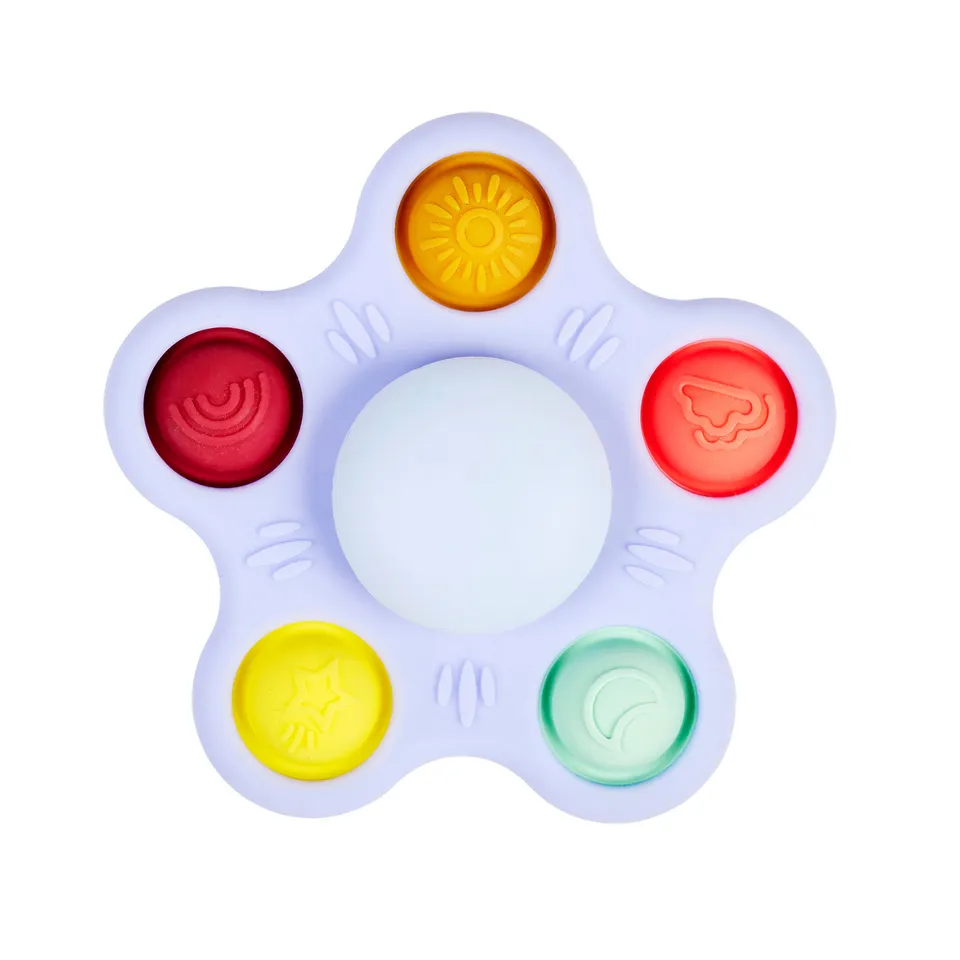 nattou-silikon-babyrassel-pop-it-spinner-9-cm-mit-saugnapf-mehrfarbig image 1