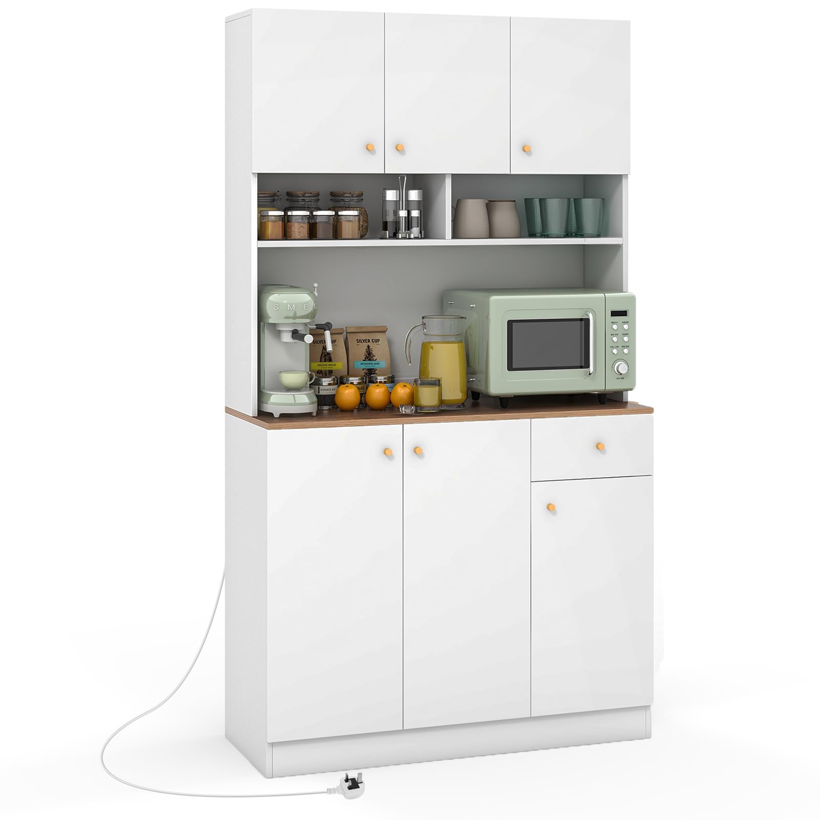komfotteu-hoher-k-chenschrank-wei-100x40x181-cm-mit-ladestation image 1