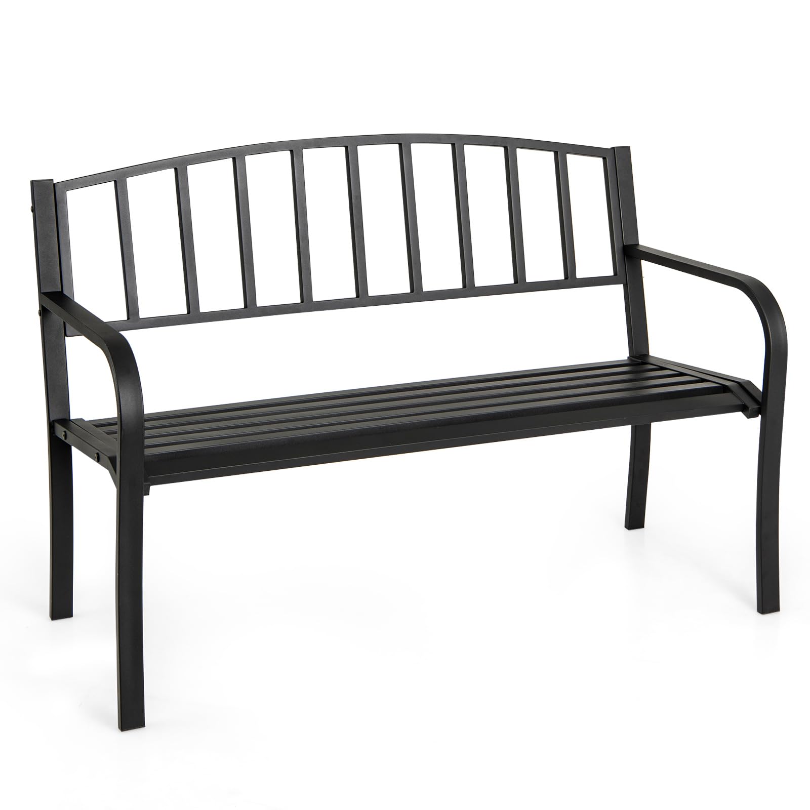 komfotteu-gartenbank-2-sitzer-metall-schwarz-bis-300-kg image 8