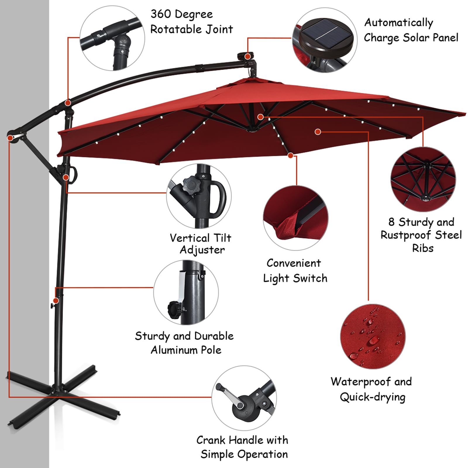 komfotteu-led-sonnenschirm-300-x-230-cm-ampelschirm-neigbar-mit-kurbel image 5