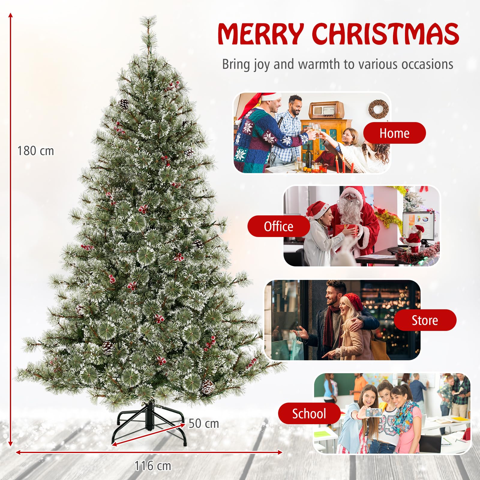 komfotteu-k-nstlicher-weihnachtsbaum-mit-350-lichtern-und-fernbedienung-598-spit image 6