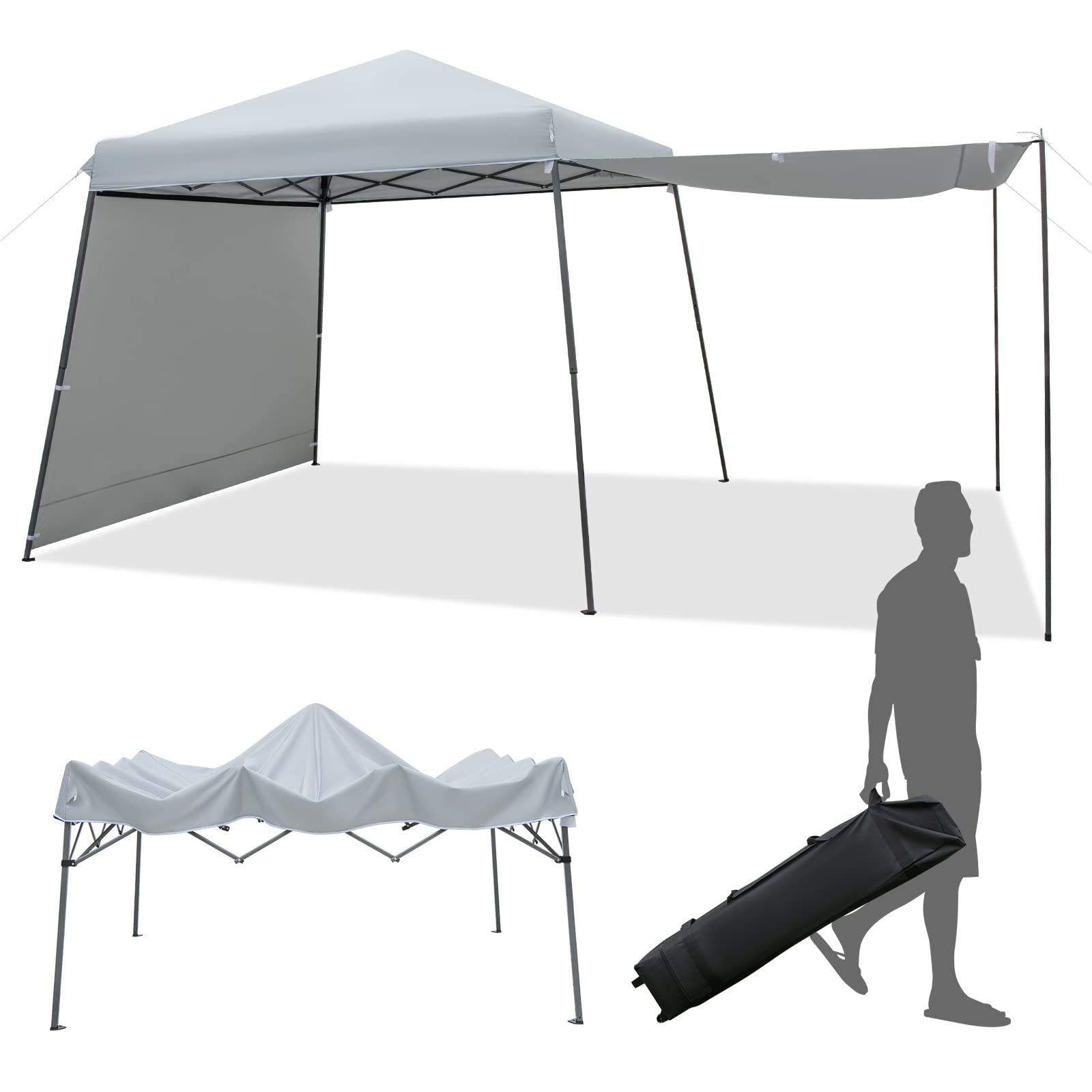 komfotteu-faltpavillon-3x4-8-m-mit-2-markisen-pop-up-partyzelt-wasserdicht image 1