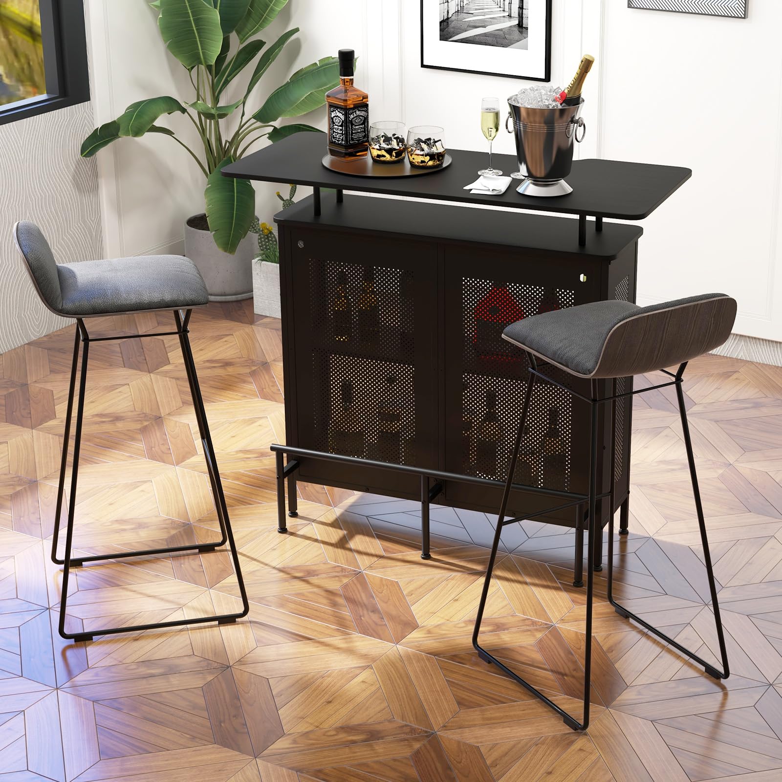 komfotteu-bartisch-mit-2-f-chern-fu-st-tze-rechteckig-120x50x106-5-cm-schwarz image 6