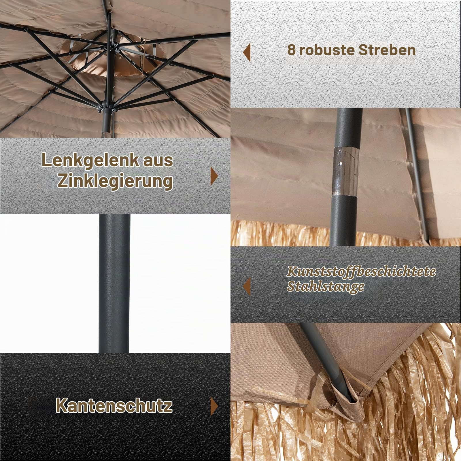 komfotteu-hawaii-sonnenschirm-3-m-bastschirm-knickbar-mit-doppeldach image 4