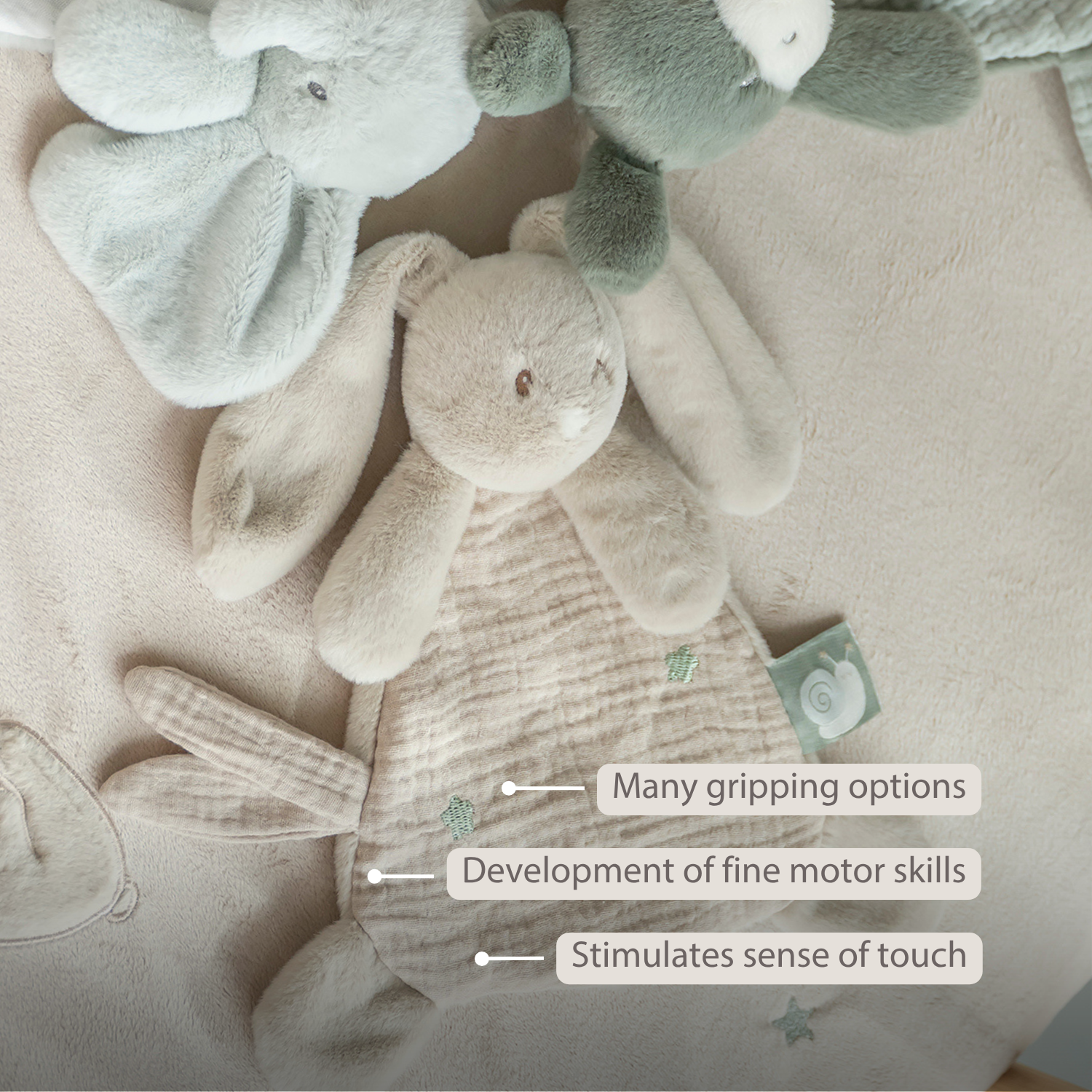 nattou-loulou-mini-kuscheltuch-hase-25-cm-sand image 3