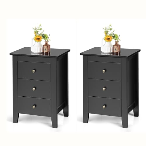 komfotteu-nachttisch-2er-set-3-schubladen-schwarz-46-x-37-x-65-cm image 8