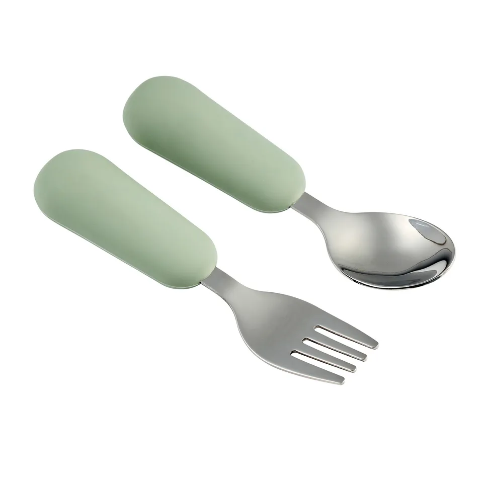 nattou-mealtime-besteckset-silikon-12-cm-lindengr-n image 1