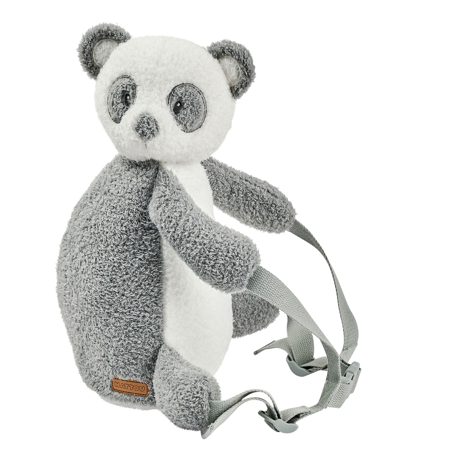 nattou-teddy-kindergarten-rucksack-panda-30-cm-grau-wei image 1